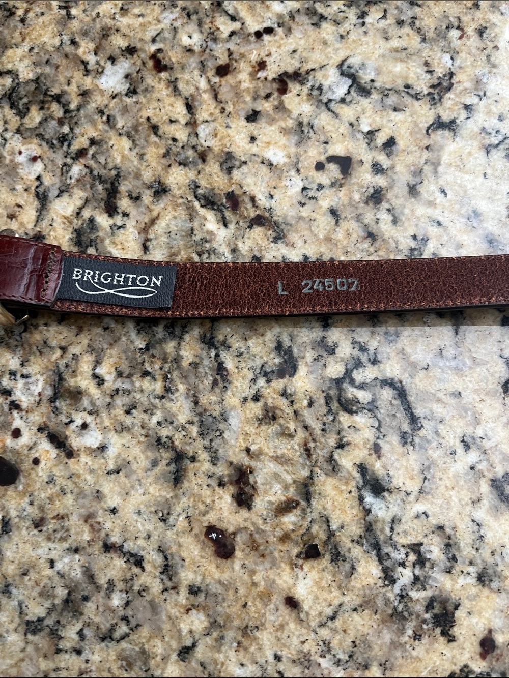 Brighton Women's Dark Brown Croc-Embossed Leather Belt with Ornate Silver Buckle - Picture 2 of 5